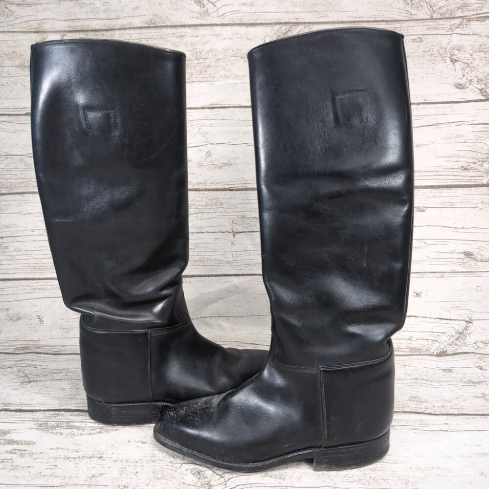 Black Leather English Equestrian Paddock Boots Size 3.5